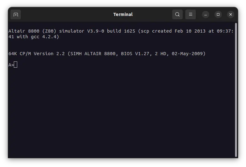 CP/M-80 v2.2 emulator