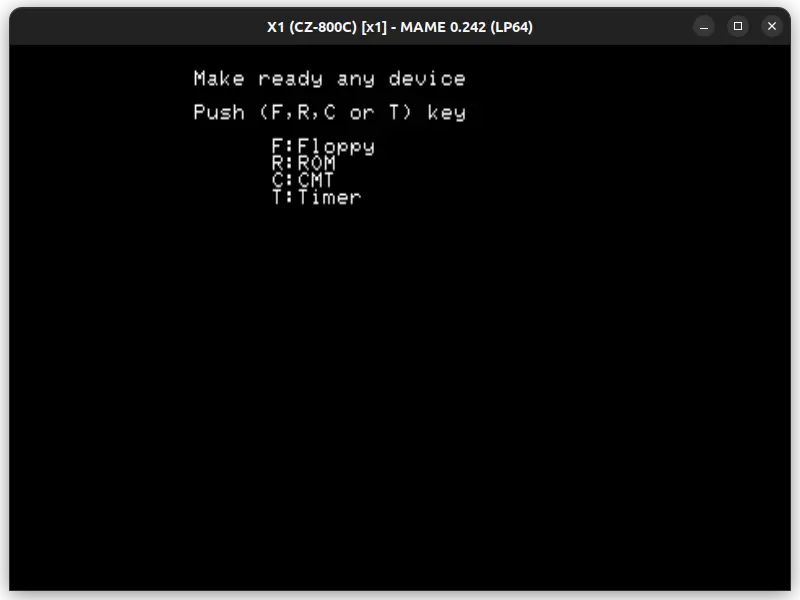 Sharp X1 OS loader screen